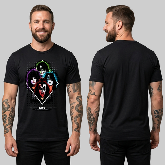 Camiseta algodon Kiss Faces Poster