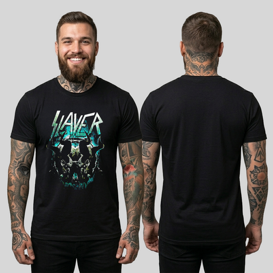 Camiseta Algodon Slayer Pacific Doble Calavera