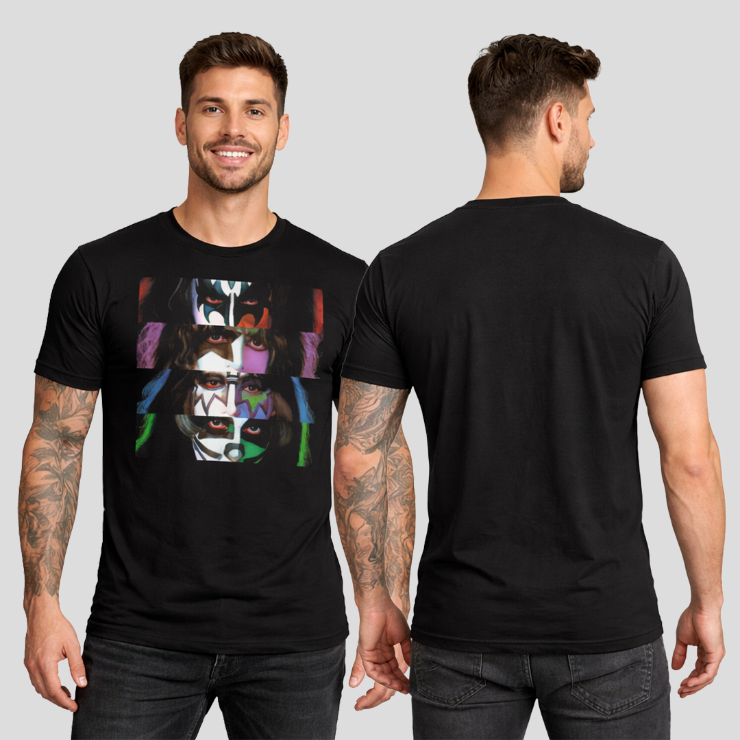Camiseta Algodon Kiss Faces Style Art