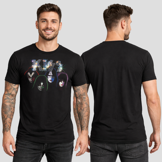 Camiseta Algodon Kiss Group Faces Poster