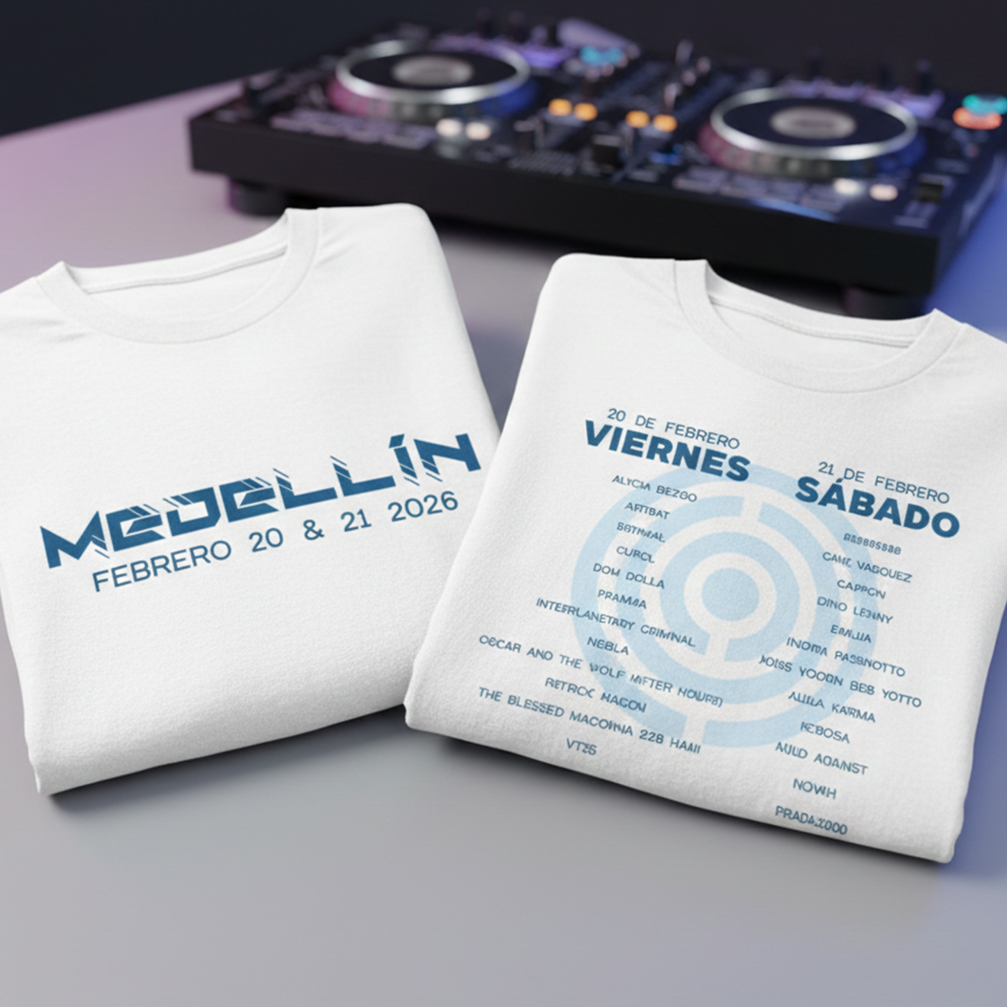 Camiseta Algodón Core Line Up Azul