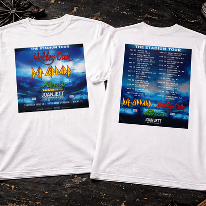 Camiseta Stadium Tour Motley Crue y Def Leppard Doble Estampado