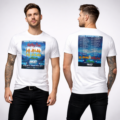 Camiseta Stadium Tour Motley Crue y Def Leppard Doble Estampado