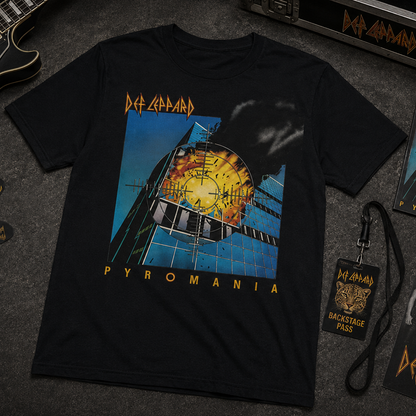 Camiseta Algodon Def Leppard Pyromania Art