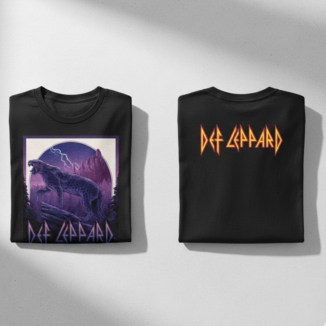 Camiseta Def Leppard Denver Poster 2022 Doble Estampado