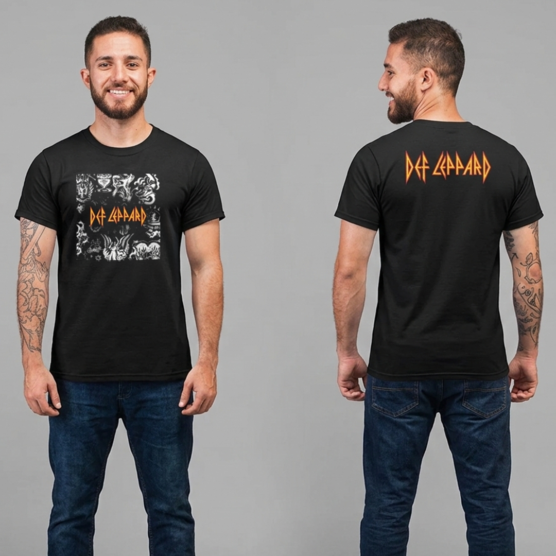 Camiseta Def Leppard Art Doble estampado