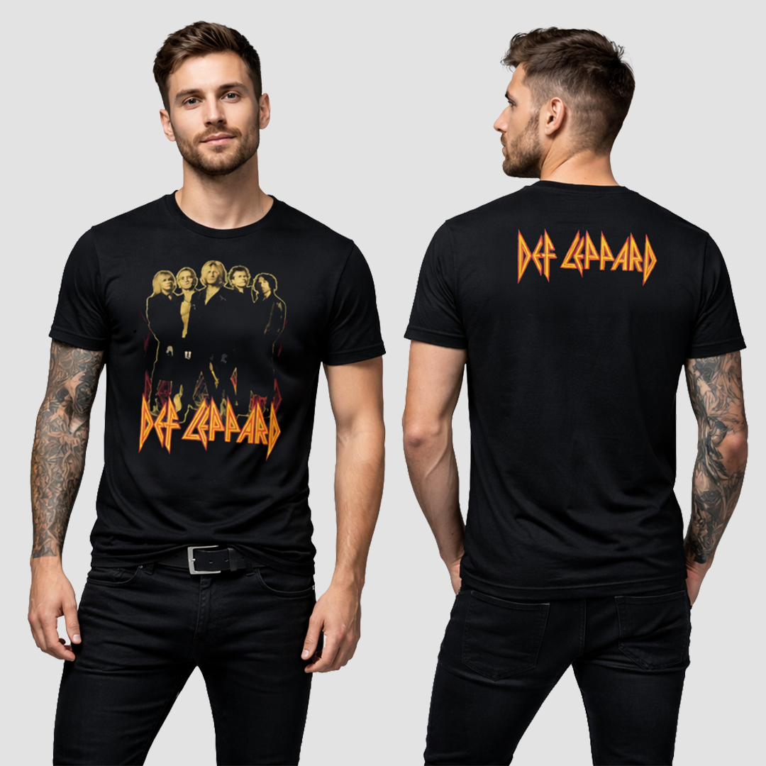 Camiseta Def Leppard Band Doble estampado