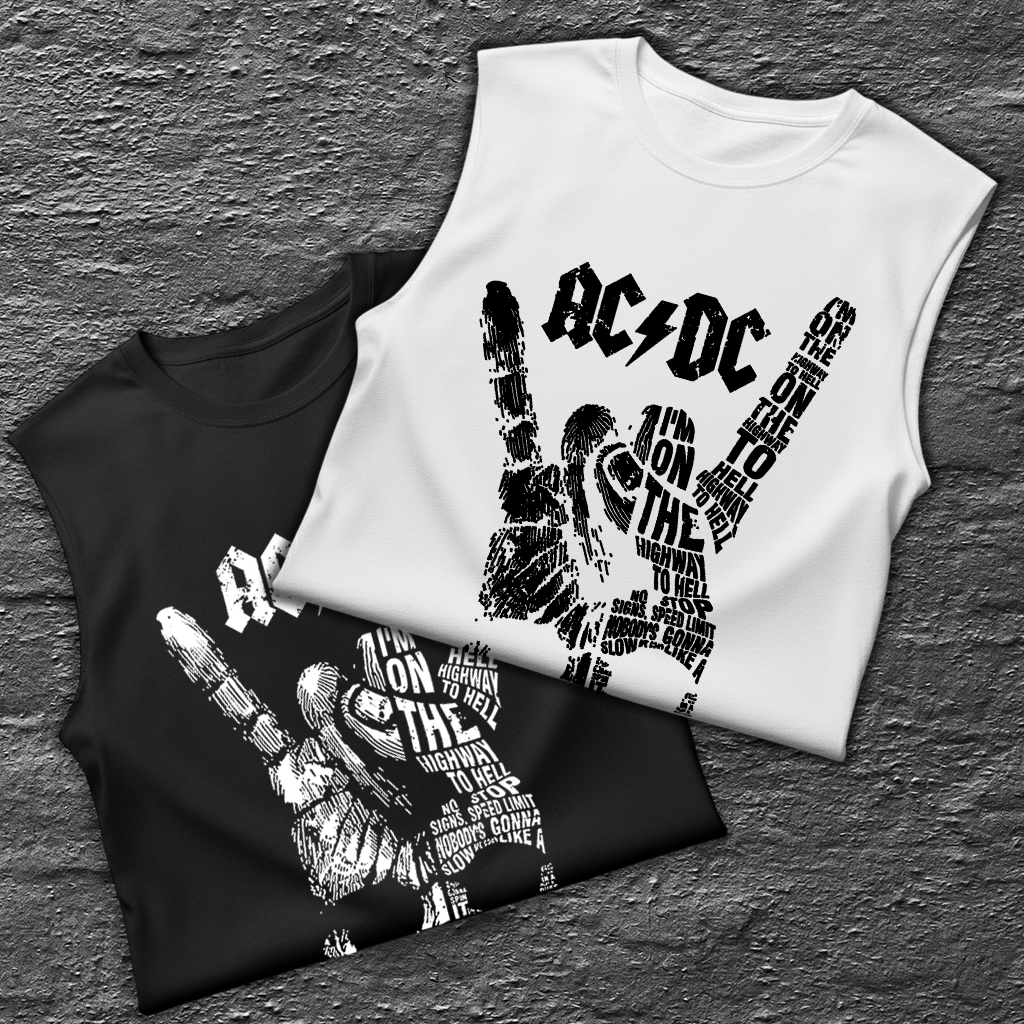 Esqueleto Manga Sisa ACDC ART Skull Rock Style