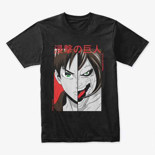 Camiseta Algodon Eren Shingeki No Kyojin Faces Poster