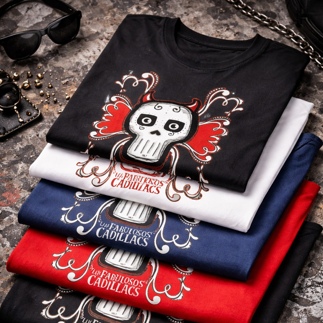 Camiseta Algodon Fabulosos Cadillacs Skull Face