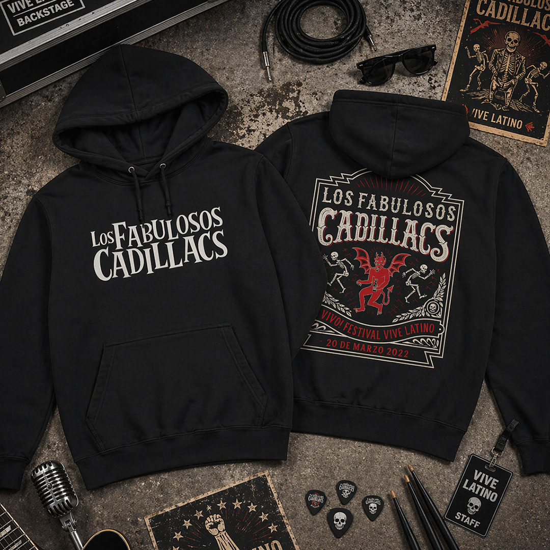 Buzo Capota Doble Estampado Fabulosos Cadillacs Poster Style