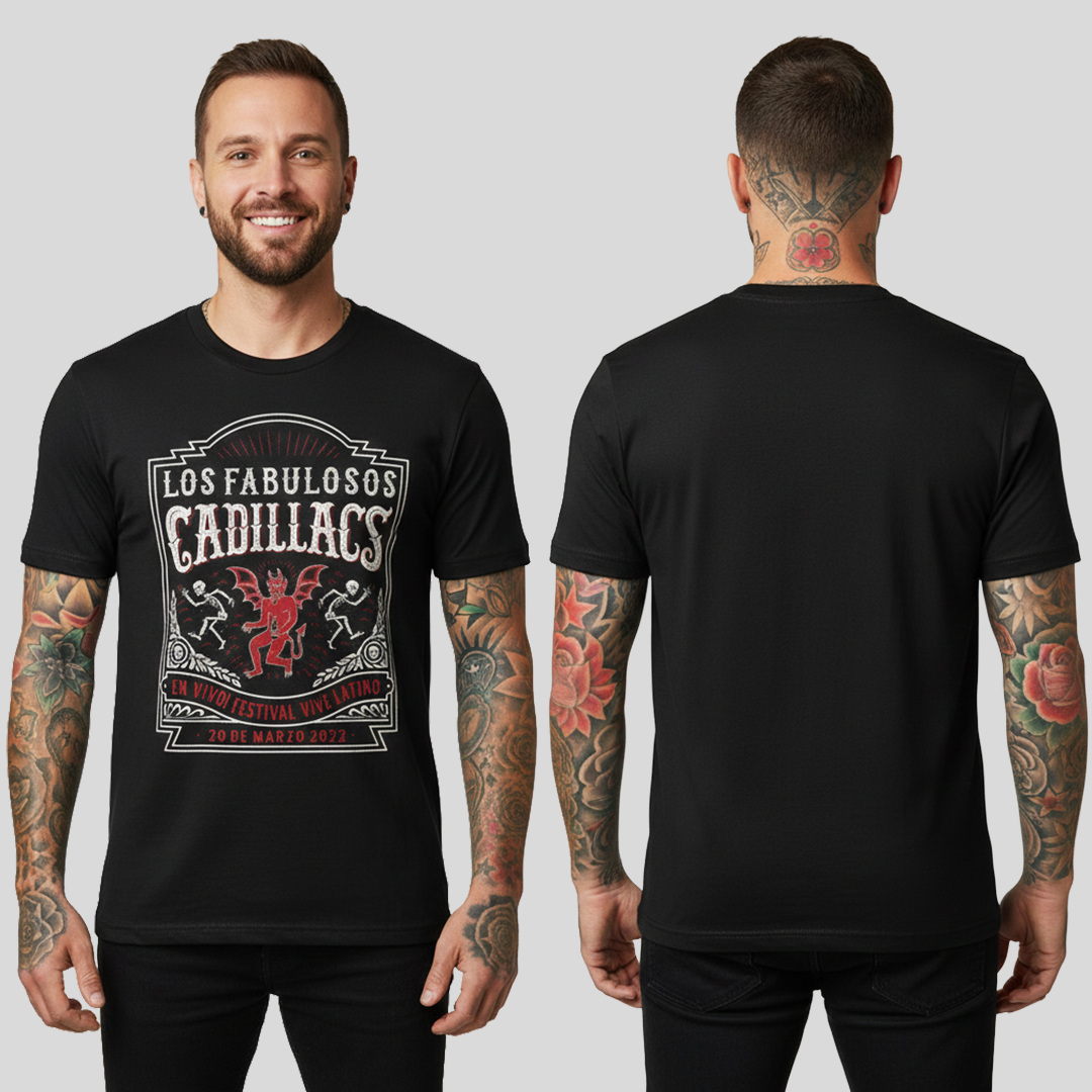 Camiseta Algodon Fabulosos Cadillacs Poster Style