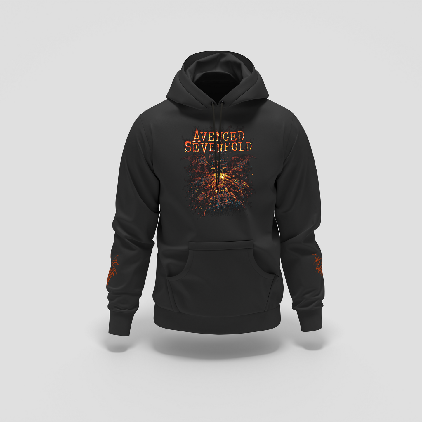 Buzo Capota Avenged Sevenfold Fire Deathbat Doble estampado