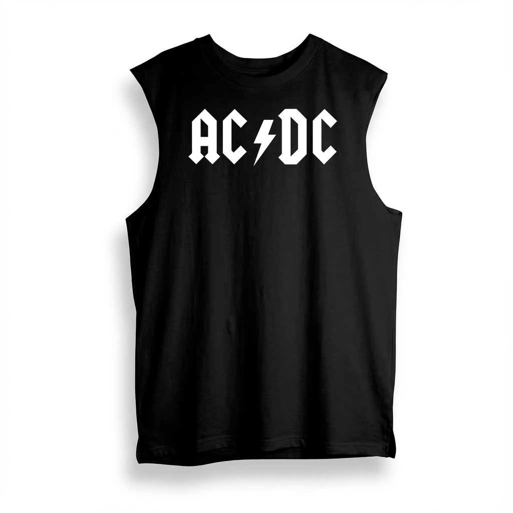 Esqueleto Manga Sisa ACDC logo Rock Style