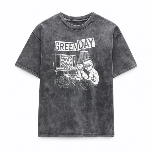 Camiseta Prelavada Algodon Green Day Art