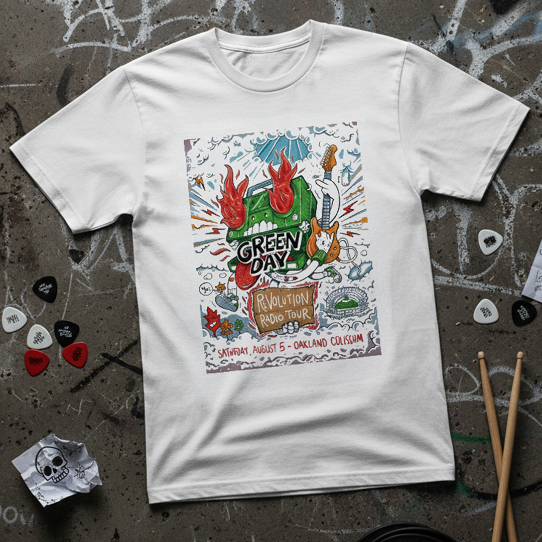 Camiseta Algodon Green Day Oakland Poster