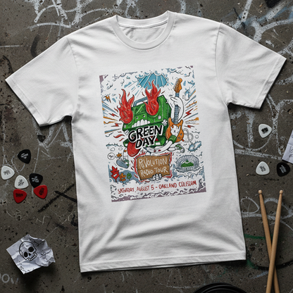 Camiseta Algodon Green Day Oakland Poster