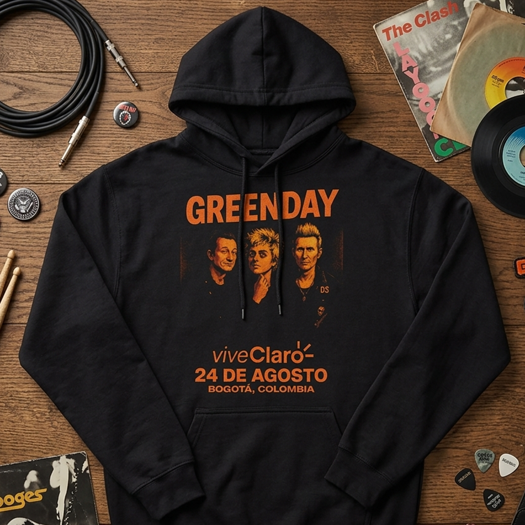 Buzo Capota Green Day Poster Orange