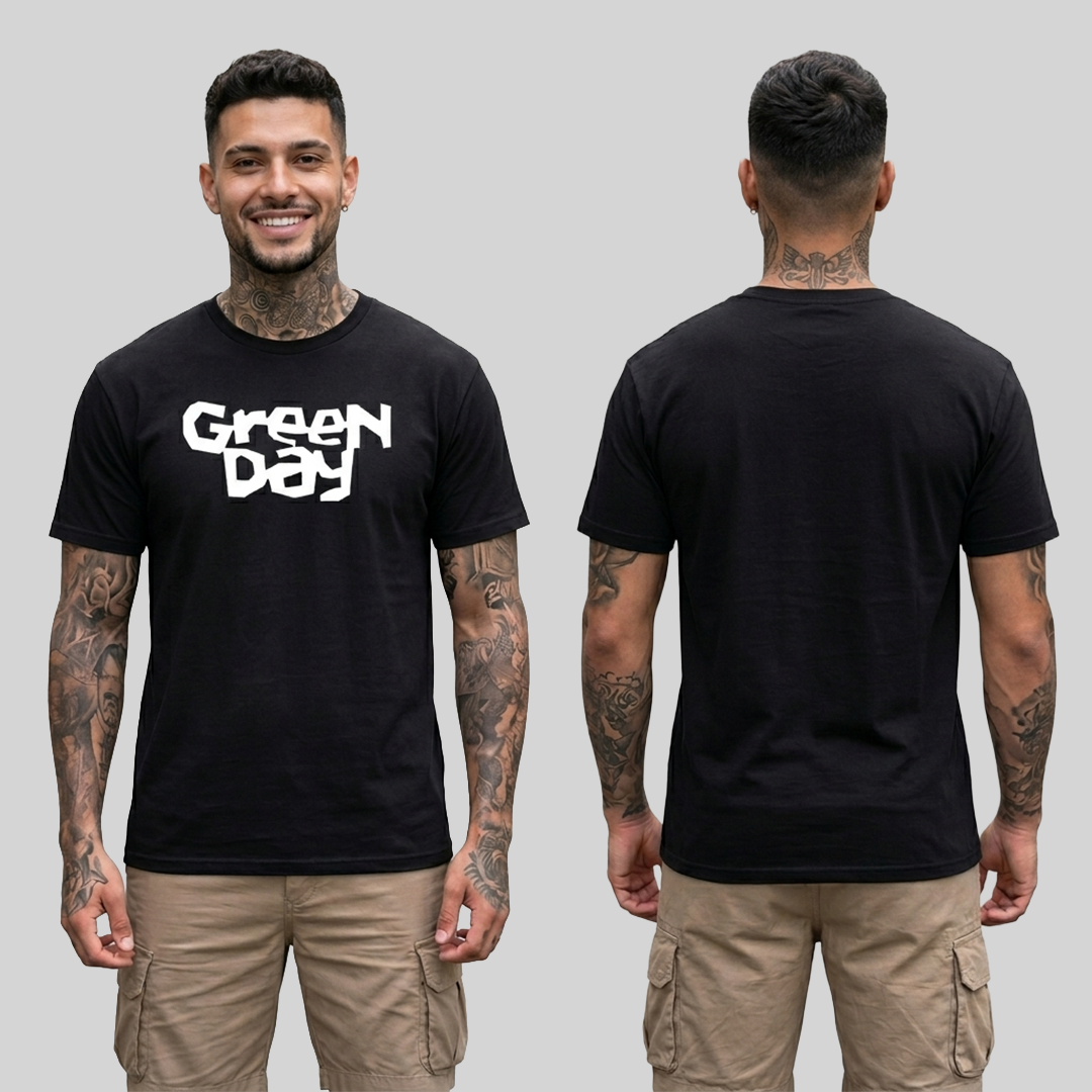 Camiseta Algodon Green Day Logo negro