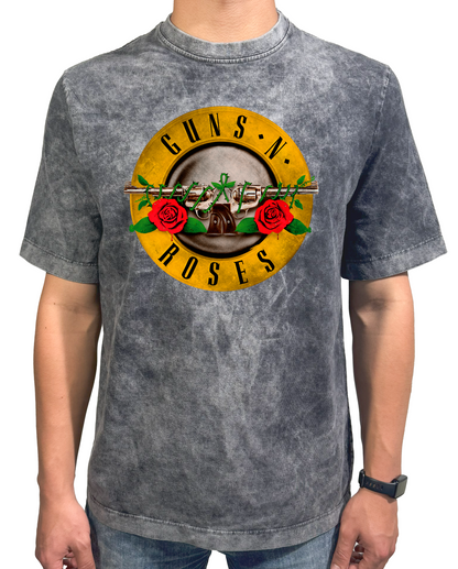 Camiseta Prelavada Algodon Desgaste Guns and Roses