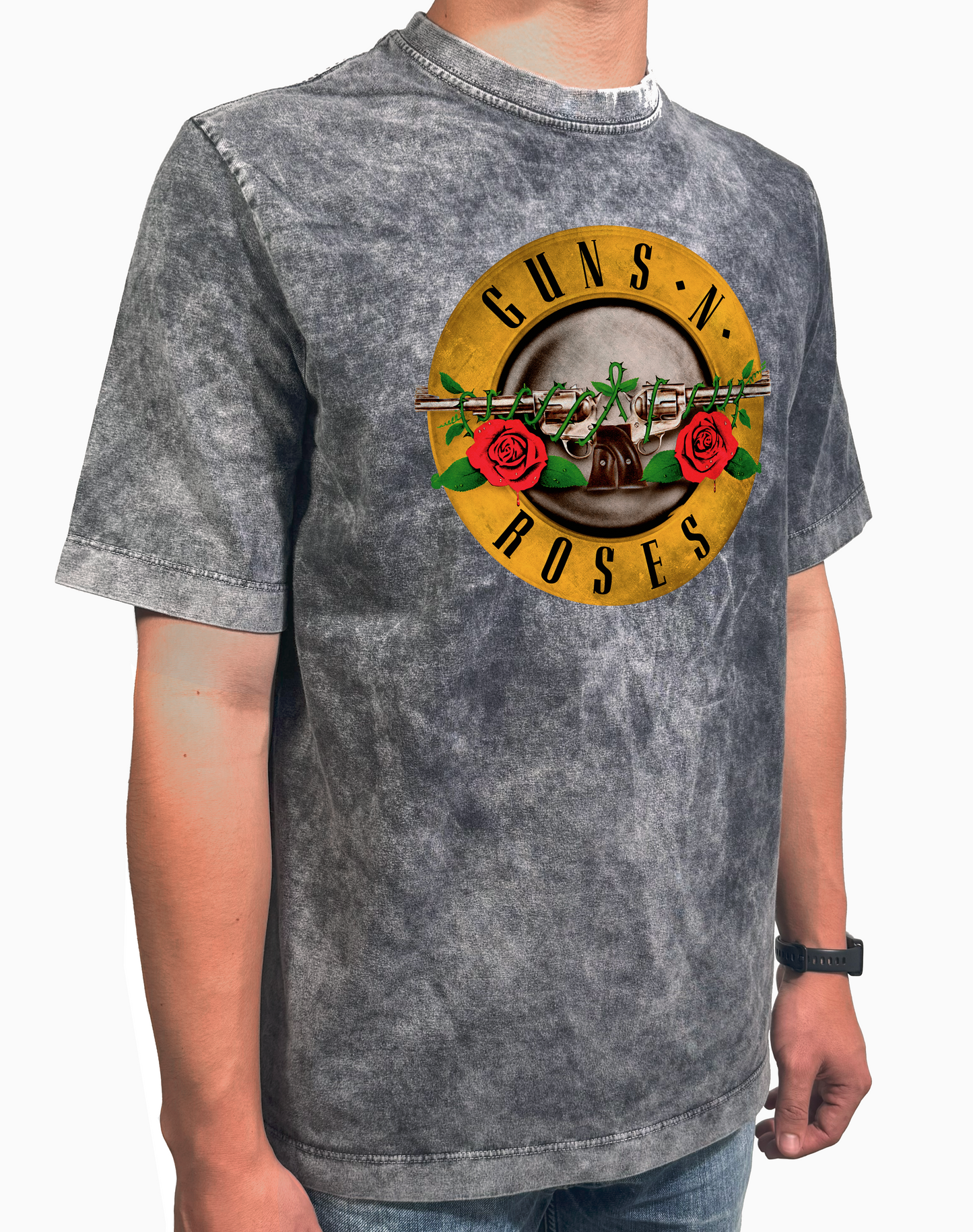 Camiseta Prelavada Algodon Desgaste Guns and Roses