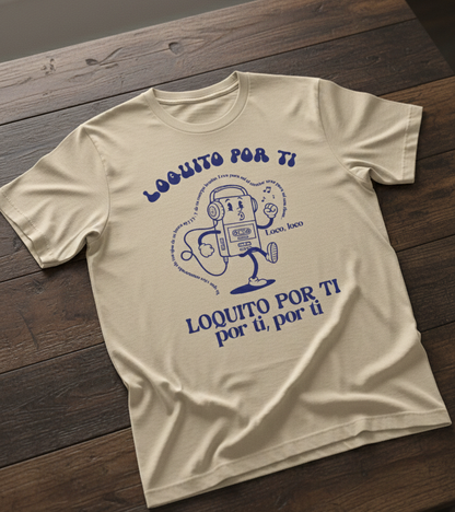 Camiseta Navideña Loquito Por Ti Azul