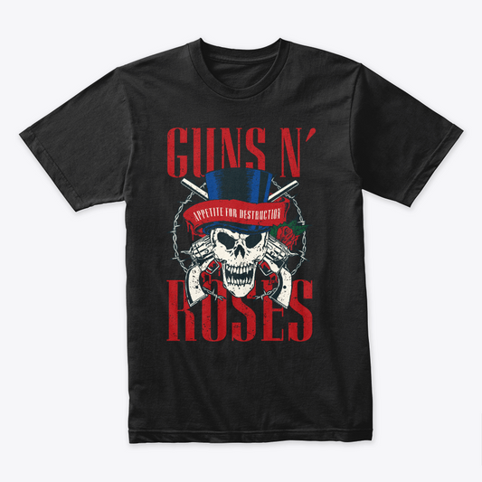 Camiseta Algodon Guns N Roses Appetite for Destruction Skull