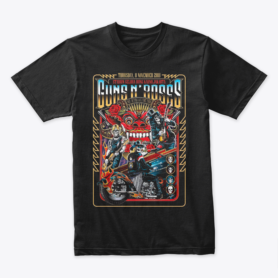 Camiseta Algodon Guns N Roses Stadion Gelora 2018 Poster