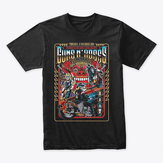 Camiseta Algodon Guns N Roses Stadion Gelora 2018 Poster