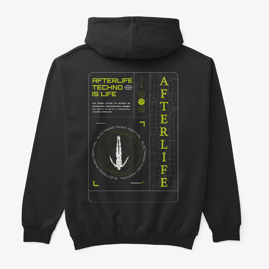 Buzo Capota Afterlife Techno is life 2024 Hoodie