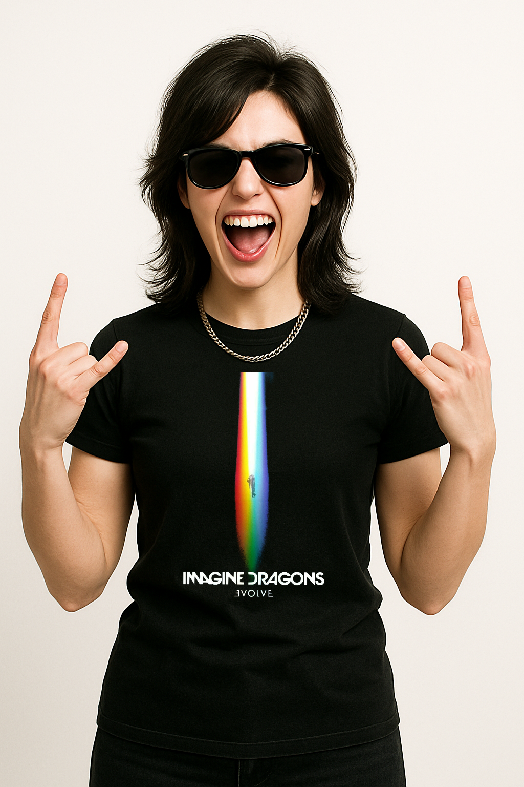 Camiseta Algodon Imagine Dragons Album Belive Mujer