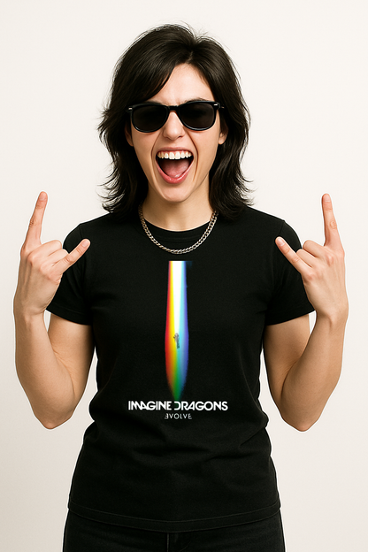 Camiseta Algodon Imagine Dragons Album Belive Mujer