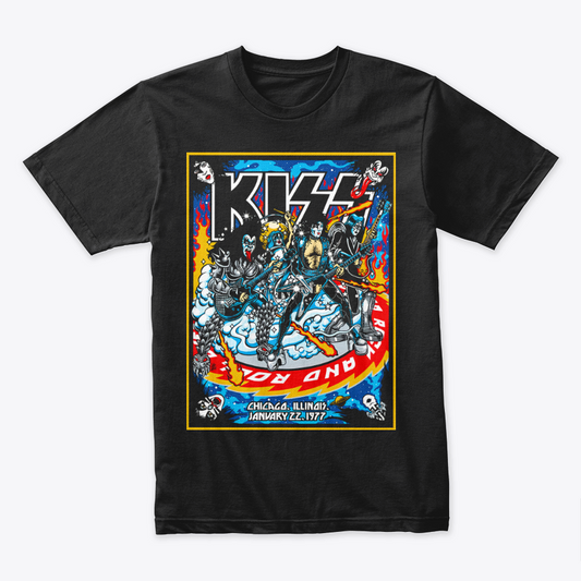 Camiseta Algodon Kiss Chicago Poster 1977