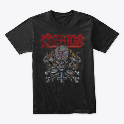 Camiseta Algodon Kreator Skull Faces Art