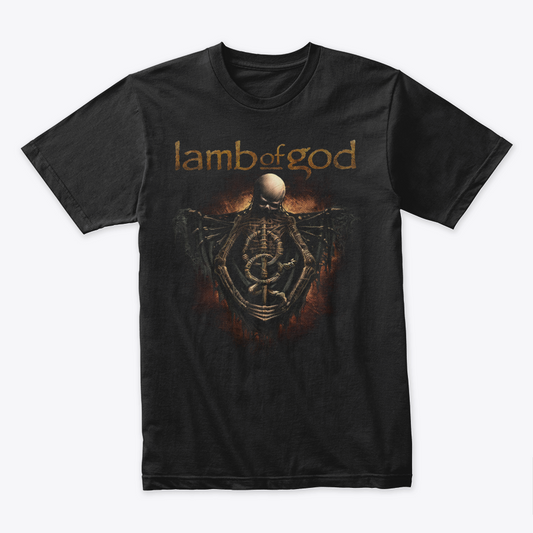 Camiseta Algodon Lamb Of God Skeleton Art