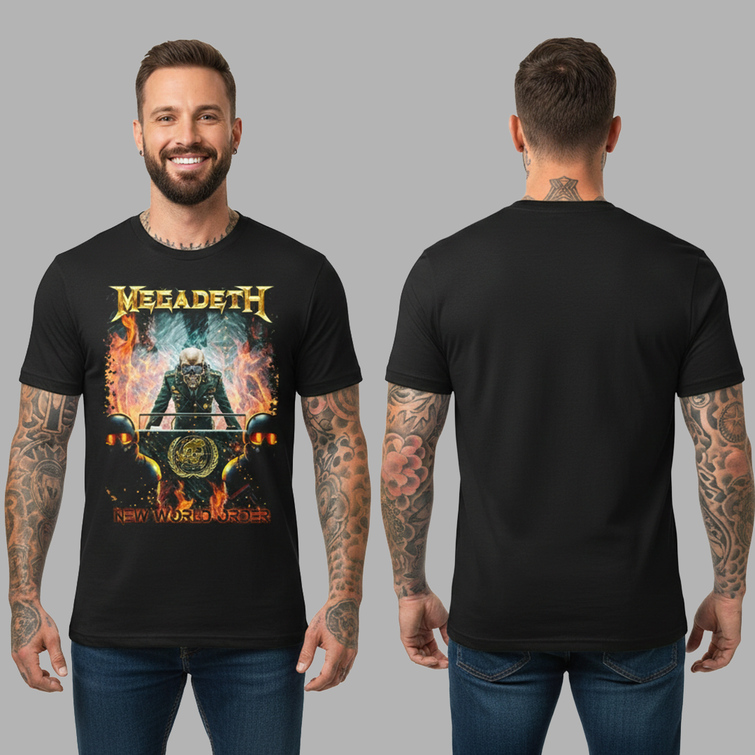 Camiseta Algodon MegaDeth New World Order