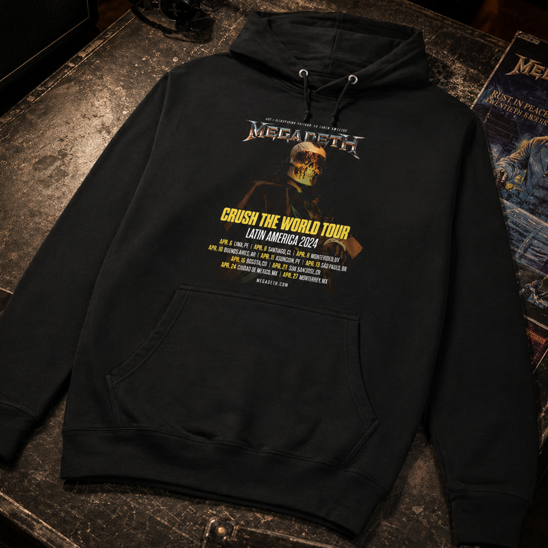 Buzo Capota Megadeth Crush the World Tour Latin America 2024