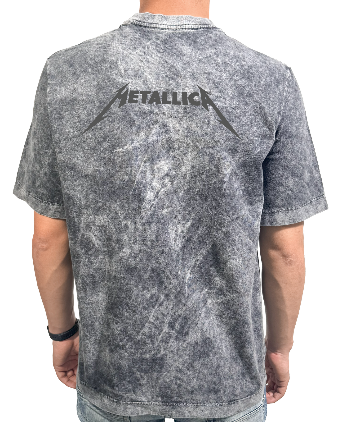 Camiseta Prelavada Algodon Metallica Logo Rock Style