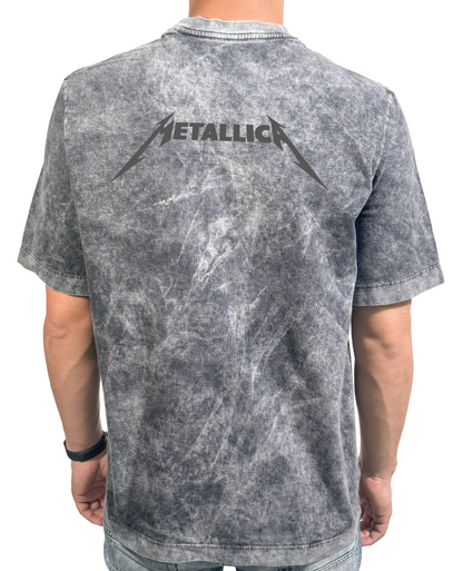 Camiseta Prelavada Algodon Metallica Logo Rock Style
