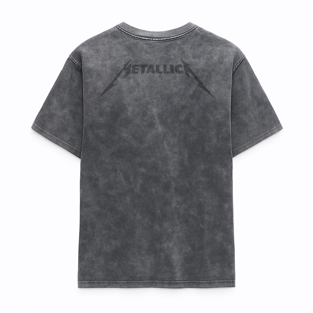 Camiseta Prelavada Algodon Metallica Logo Rock Style