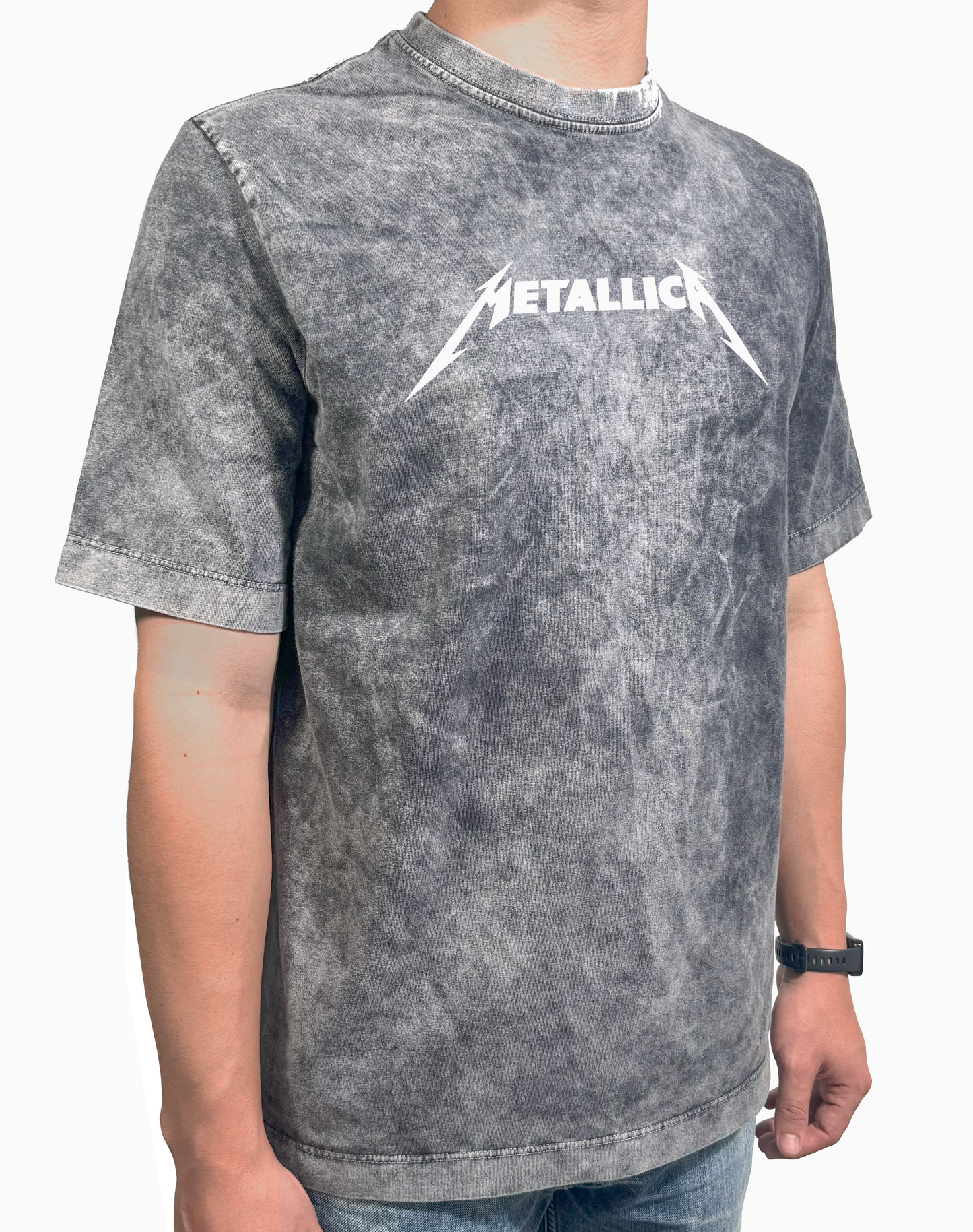 Camiseta Prelavada Algodon Metallica Logo Rock Style