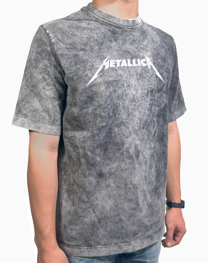 Camiseta Prelavada Algodon Metallica Logo Rock Style
