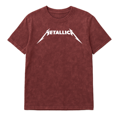 Camiseta Prelavada Algodon Metallica Logo Rock Style