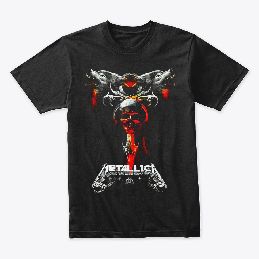 Camiseta Algodon Metallica Cruz Wolf