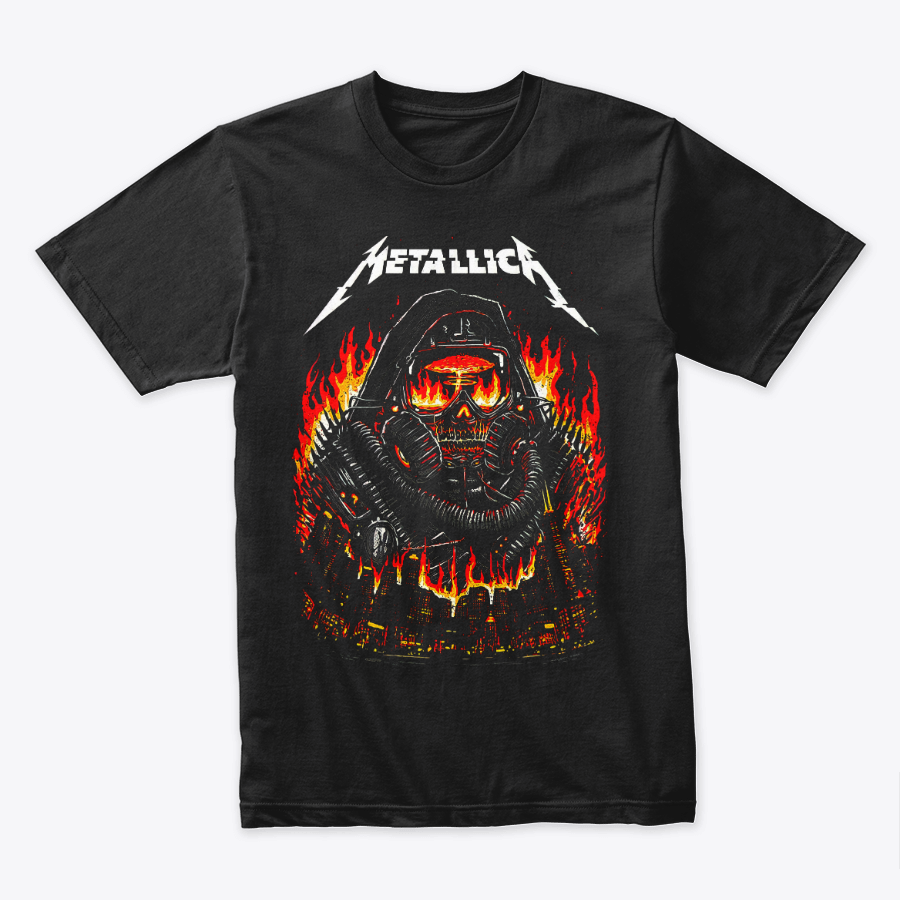 Camiseta Algodon Metallica Fire City Art