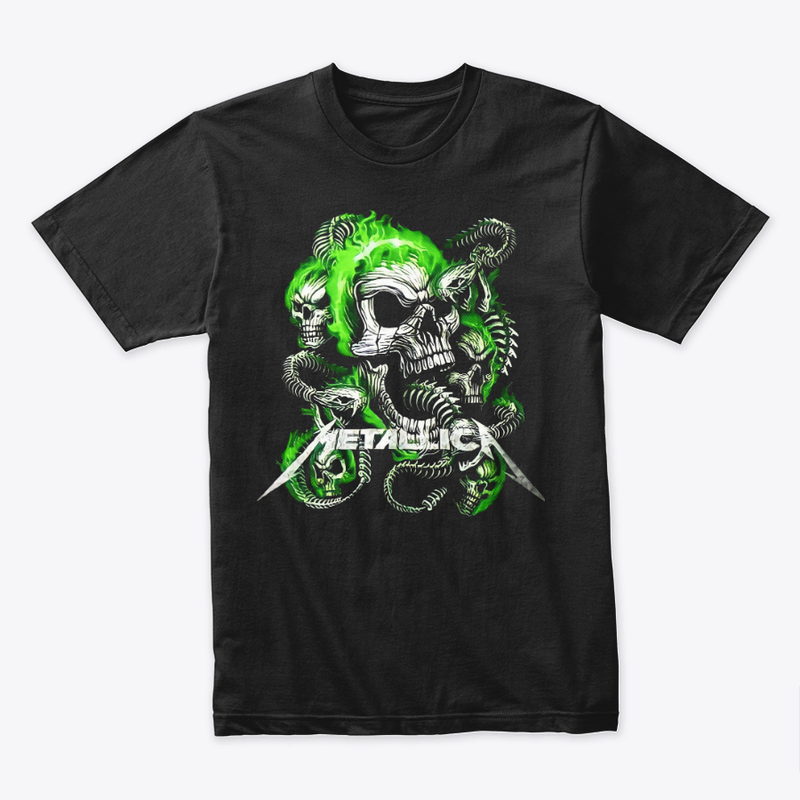 Camiseta Algodon Metallica Green Skull