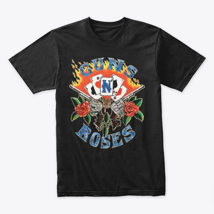 Camiseta Algodon Guns N Roses Logo Card Art
