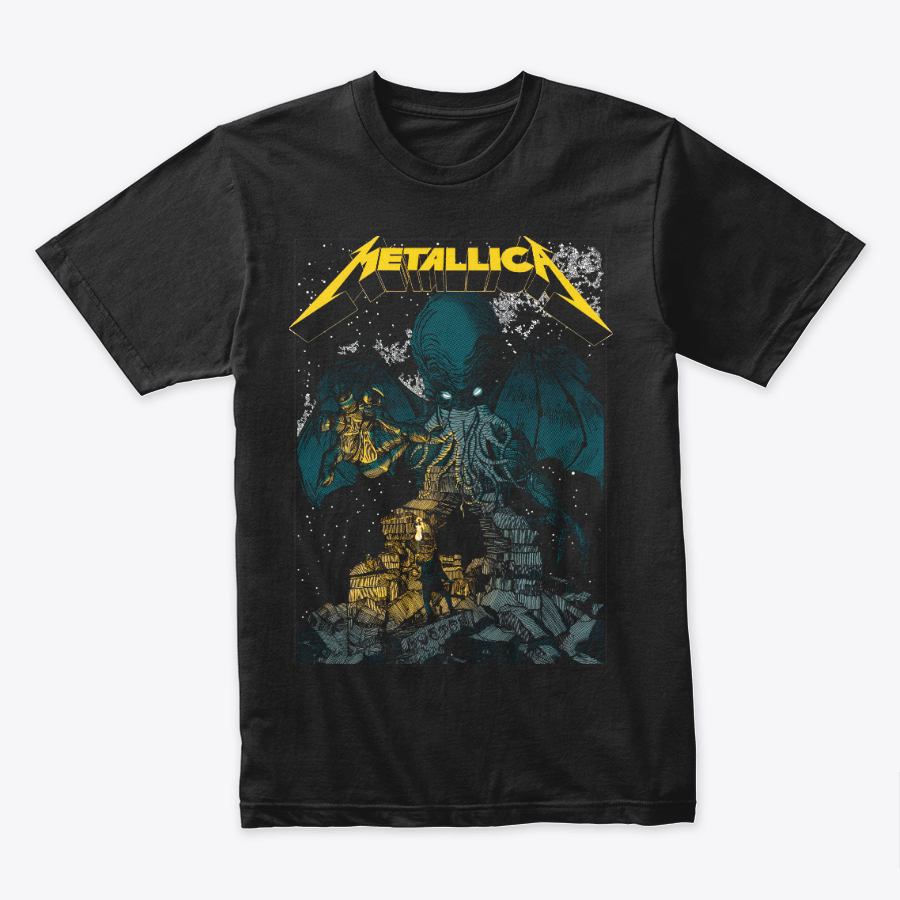 Camiseta Algodon Metallica Octupus Poster