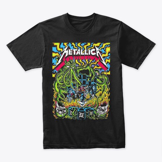 Camiseta Algodon Metallica Poster Unico Colors