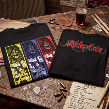 Camiseta Motley Crue Colombia Art 2023 Doble estampado